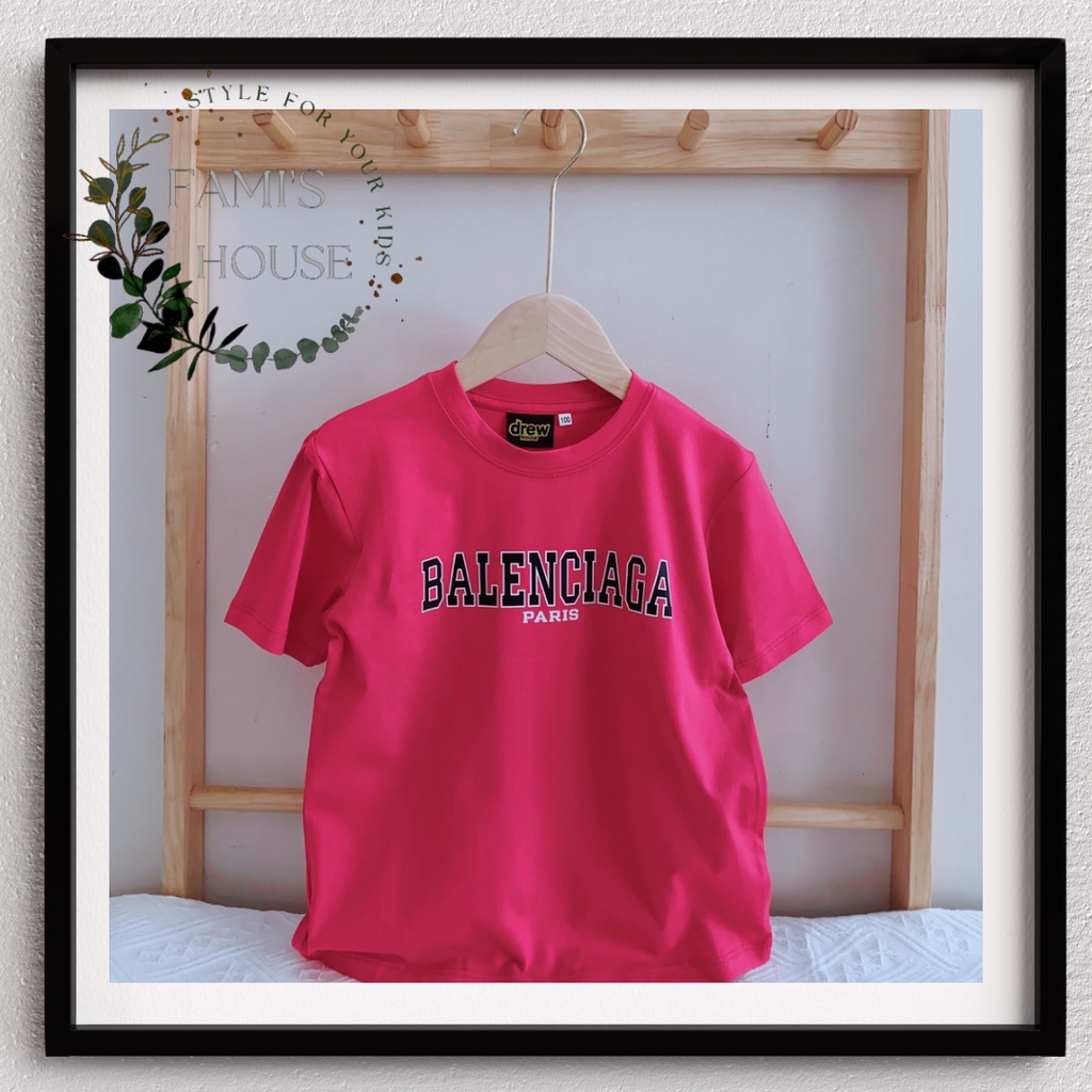 Áo thun MẸ và BÉ tay lỡ Ba.len.gobal cho bé , áo thun unisex trẻ em