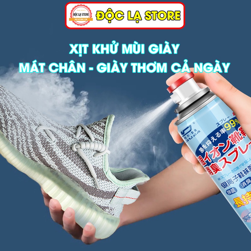 Xịt khử mùi hôi chân và giày - Chai xịt khử mùi giày công nghệ nano bạc,thơm mát 24h, an toàn cho da