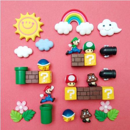 1 Bộ Miếng Dán Nam Châm Tủ Lạnh Trang Trí Hình Super Mario 3D DIY Quà Giáng sinh cho trẻ em, quà sinh nhật