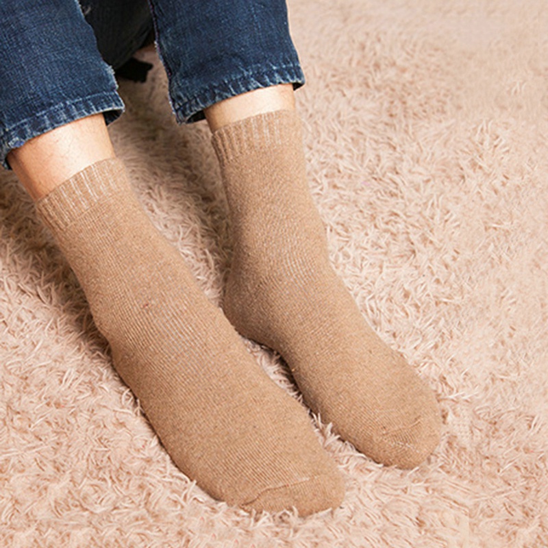 5 đôi Tất Len Lót Lông Nỉ Mùa Đông Đại Hàn Ấm Áp Dành Cho Nam và Nữ