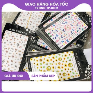 Decal hoa, bướm 3d trang trí móng