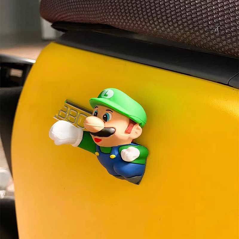 Electric Car 3D Stereo Car Stickers Mario Outer Interior Motorcycle Calf Battery Car Modification Personalized Accessories Car Decoration c3QD