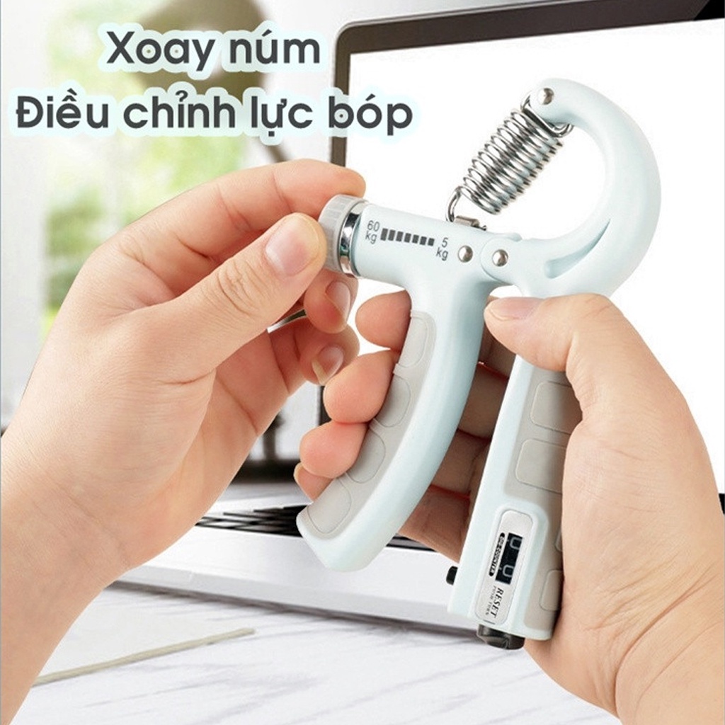 Kìm Bóp Tay ECO Kìm Tập Lực Cơ Tay Chữ R Dụng Cụ Tập Gym Tại Nhà Điều Chỉnh Lực Từ 5 - 60kg Có Đếm Số Tự Động Amalife