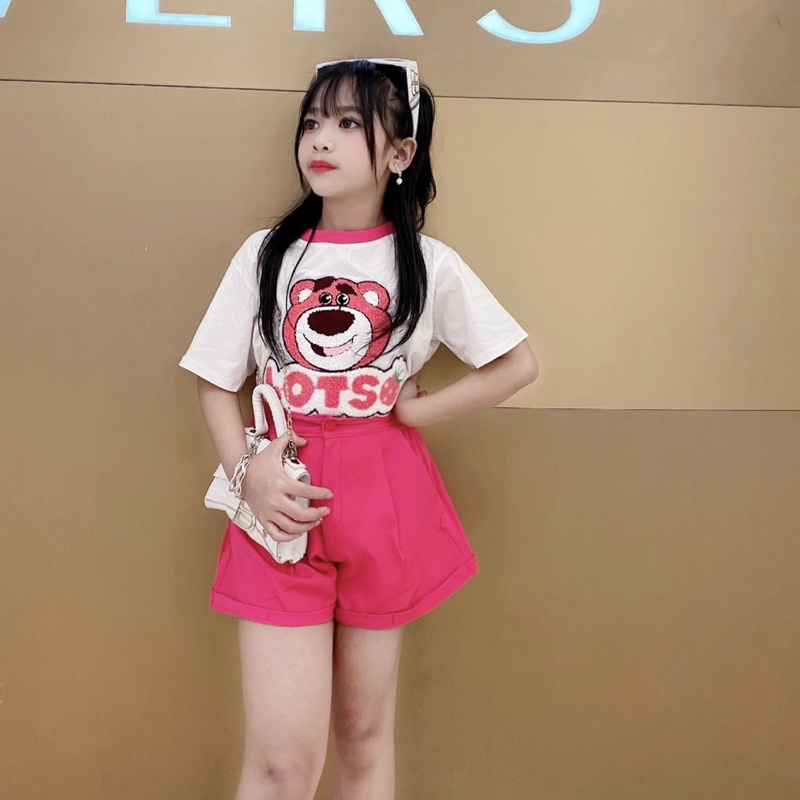 Set bộ Gấu thêu Lotso cho bé gái size đại 16-41kg siêuuu Cuteee