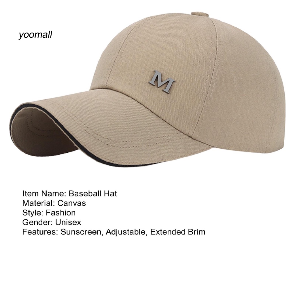 / Yo / Mũ Lưỡi Trai Điều Chỉnh Được Màu Trơn Trang Trí Mùa Hè Dành Cho Nam