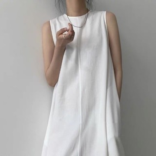 Váy Midi Trắng 2 Túi