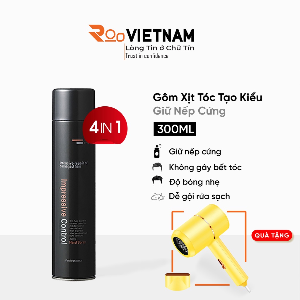 Gôm Xịt Giữ Nếp Tóc Cứng Bóng Vừa Cho Tóc Dày Mugens Hard Spray 300ml