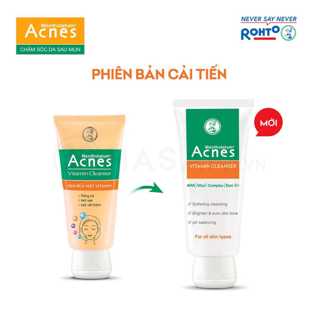 Kem rửa mặt vitamin Acnes Cleanser 100g