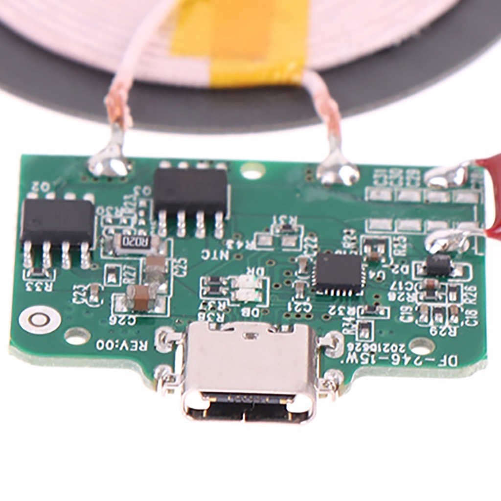 Bảng Mạch Sạc Nhanh Không Dây Qi Cổng Type-C 15W Cho Điện Thoại Di Động