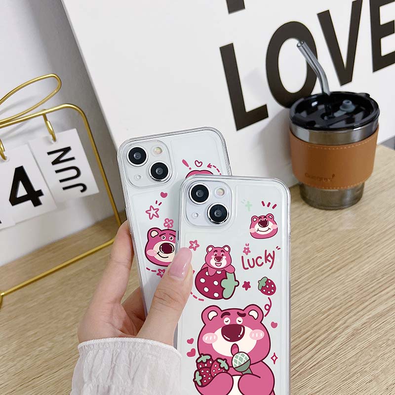 Ốp lưng iphone trong lỗ viền Gấu dâu tây /6s/6splus/7/7plus/8/8plus/x/xr/xs/11/12/13/pro/max/plus/promax TLV2005