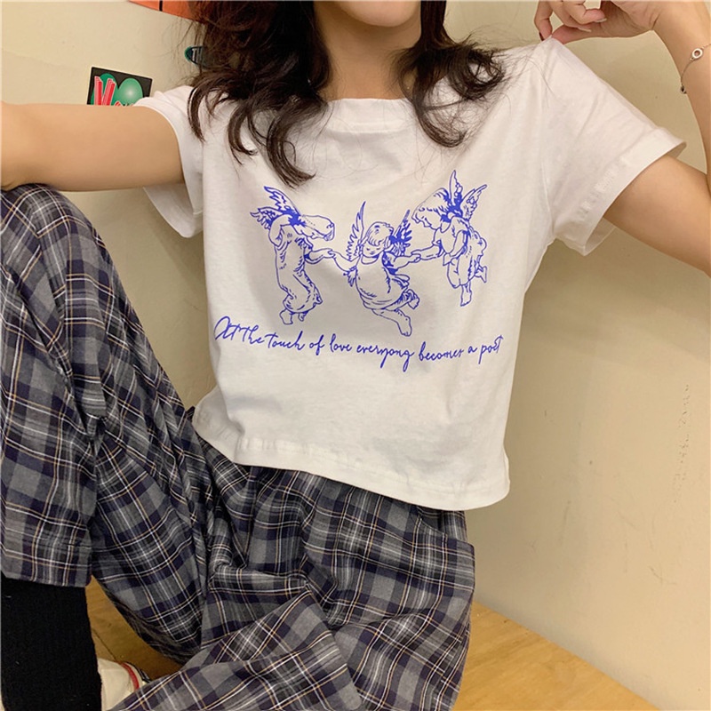 NRVP Áo Thun Tay Ngắn Dáng Ôm In Họa Tiết Thời Trang Đường Phố Hàn Quốc 2023