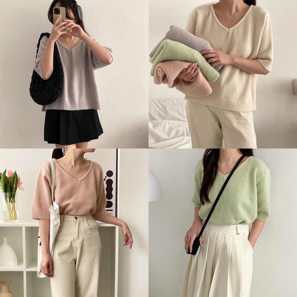Áo len tay lỡ cổ tim 935_A0783