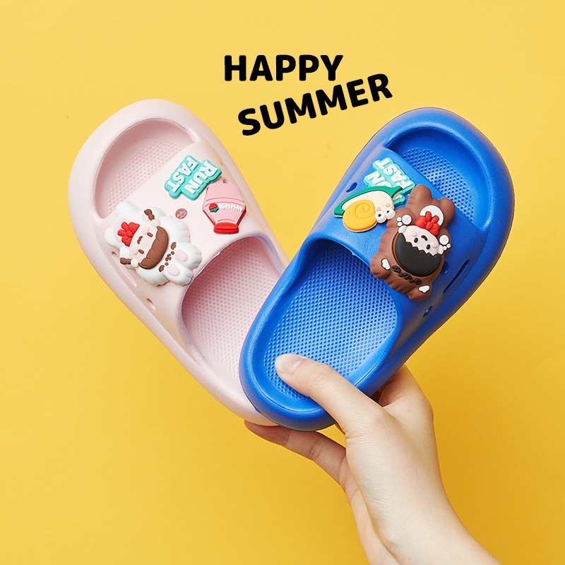 Dép Đi Trong Nhà Tắm Đế Mềm Chống Trượt Họa Tiết Hoạt Hình Xinh Xắn Dành Cho Bé