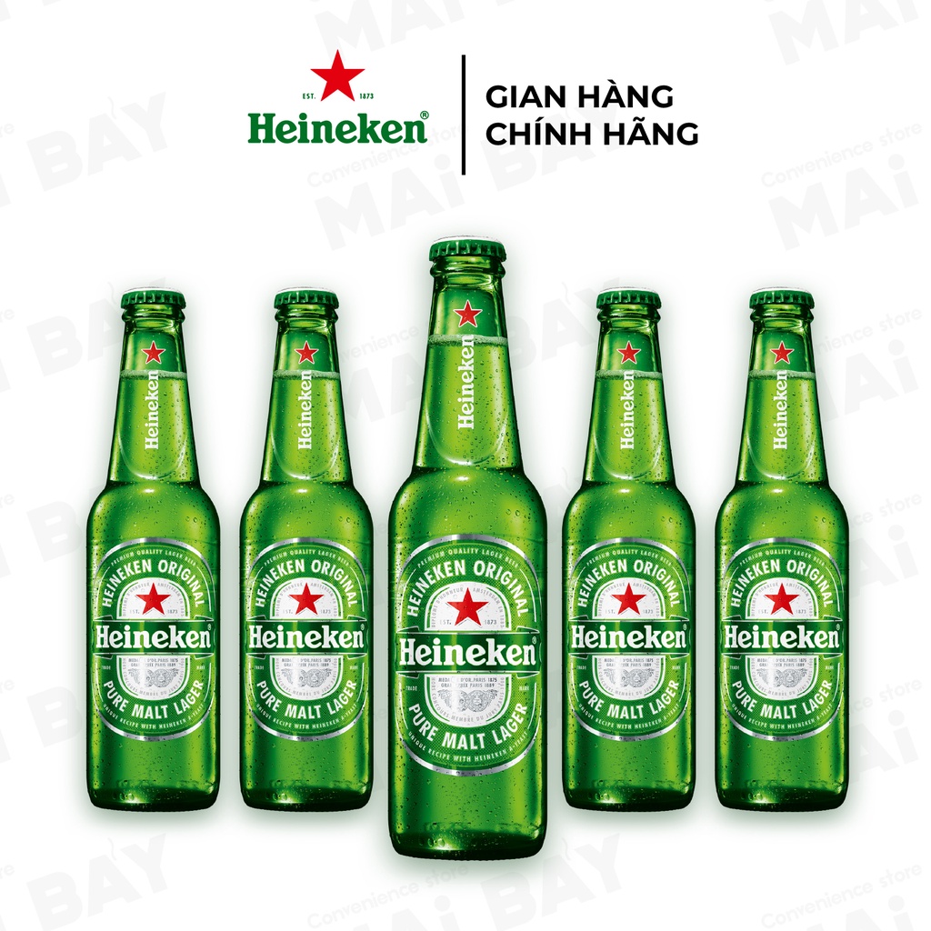 Thùng 20 chai bia Heineken Pháp nhập khẩu 250ml/chai