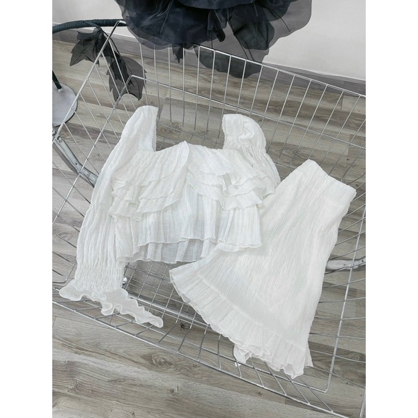 SÉT XÔ TRẮNG TAY LOE SHORT TRẮNG + NUDE BÈO