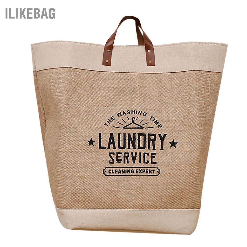 Ilikebag Túi mua sắm bằng vải đay Chống ẩm nhựa tổng hợp EVA tote hiện đại đơn giản Cạnh lớn màu trắng