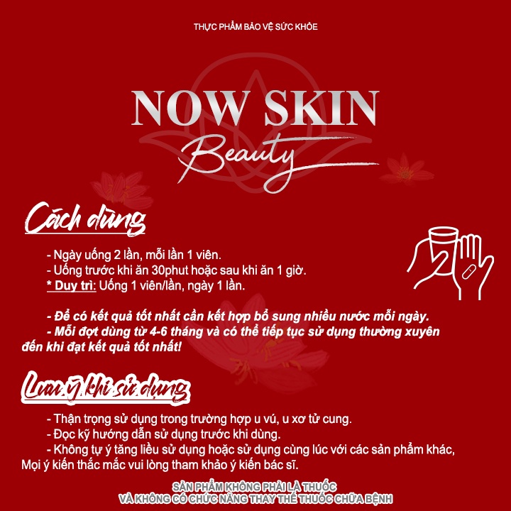 Viên uống đẹp da cải thiện nội tiết tố Now Skin Beauty hỗ trợ trắng da giảm sạm nám và nếp nhăn hiệu quả. Hộp 30 viên