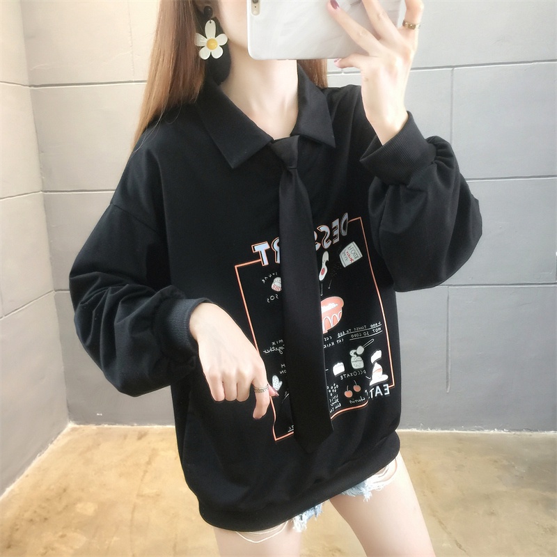 IELGY  Áo sweater Tay Dài Dáng Rộng Cỡ Lớn Thời Trang Cho Nữ