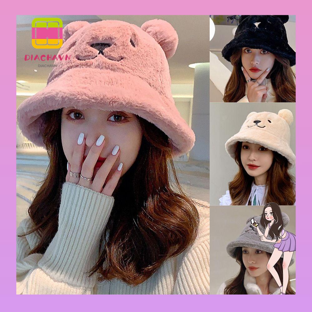 Nón Tai Gấu Phối Lông Dễ Thương Thời Trang Thu Đông Ấm Áp
