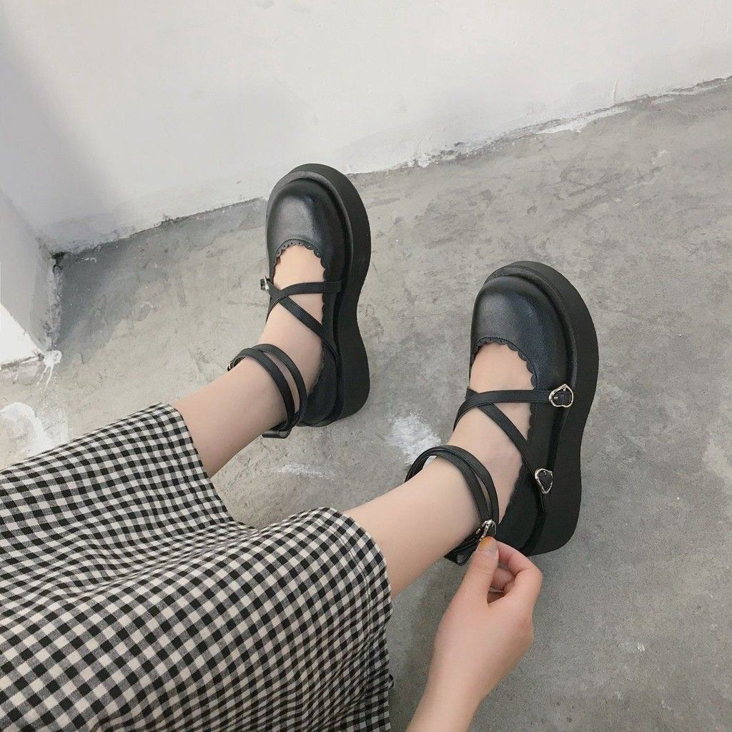 Giày ulzzang đế bằng khuy trái tim (ảnh thật ở cuối) - Hàng Quảng Châu