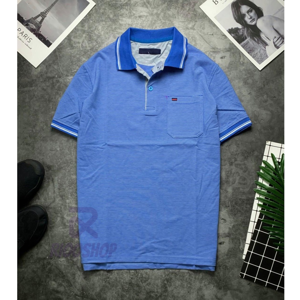 Áo thun nam trung niên có túi, áo polo cho người trung niên, vải cotton 100, dày dặn, đơn giản RIOOSHOP RCP004