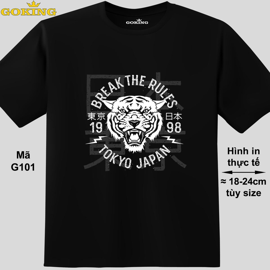 BREAK THE RULES, mã G101. Áo thun đẹp cho nam nữ, form unisex. Áo phông hàng hiệu Goking, quà tặng cao cấp cho gia đình