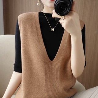 [ORDER] Áo len nữ Gile len lông mềm mịn màu Vintage Hàn Quốc (ORDER) - Có ảnh thật