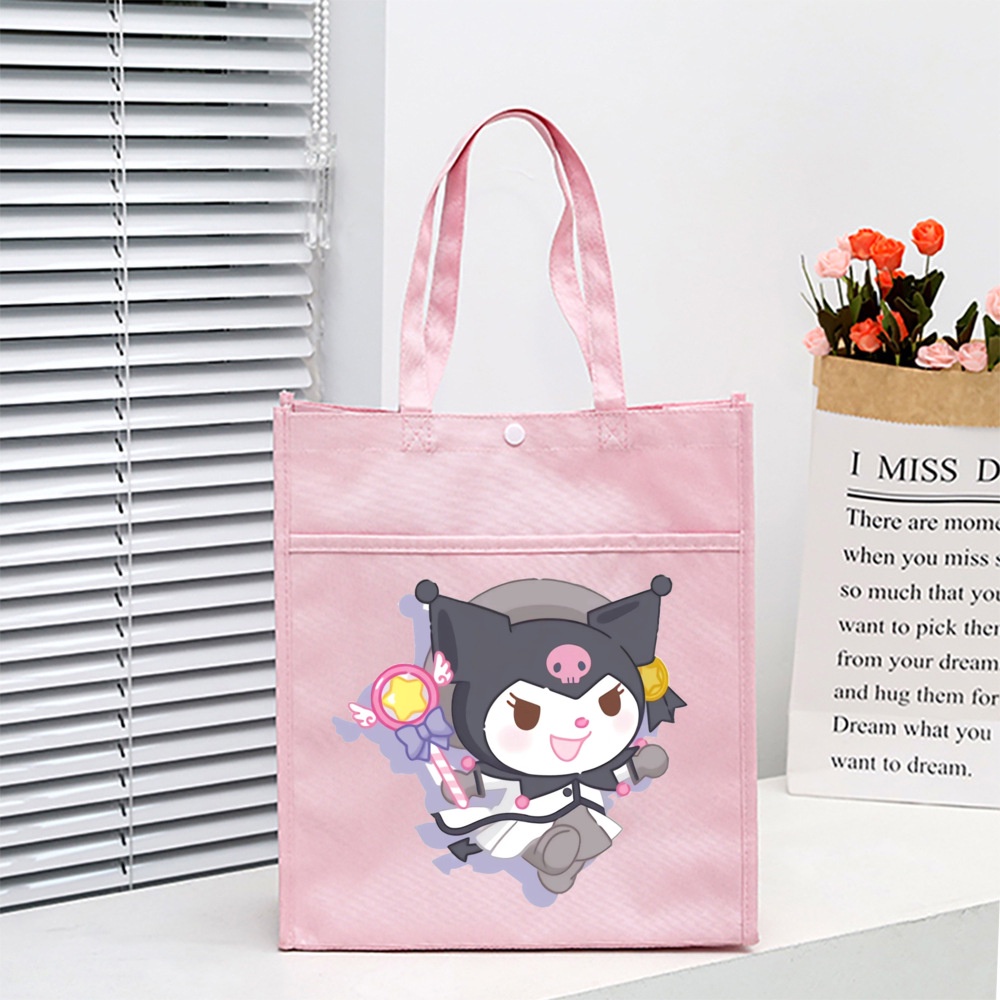 Cinnamoroll Túi Vải oxford Chống Thấm Nước Sức Chứa Lớn Họa Tiết Hoạt Hình melody kitty Dễ Thương Cho Học Sinh