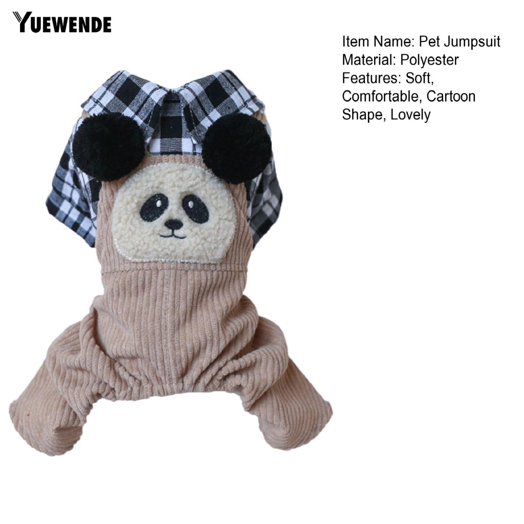 [Yue.z] Bộ Áo Liền Quần Họa Tiết Gấu Trúc Hoạt Hình Mặc Hàng Ngày Có Thể Giặt Được Thoải Mái