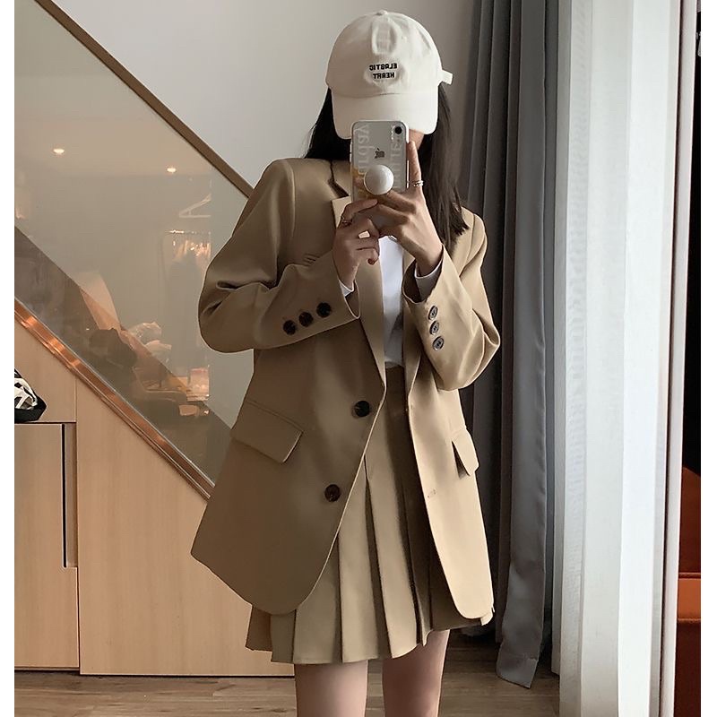 (CÓ SẴN) BLAZER HAI CÚC MỘT CÚC HAI LỚP CÓ ĐỆM VAI