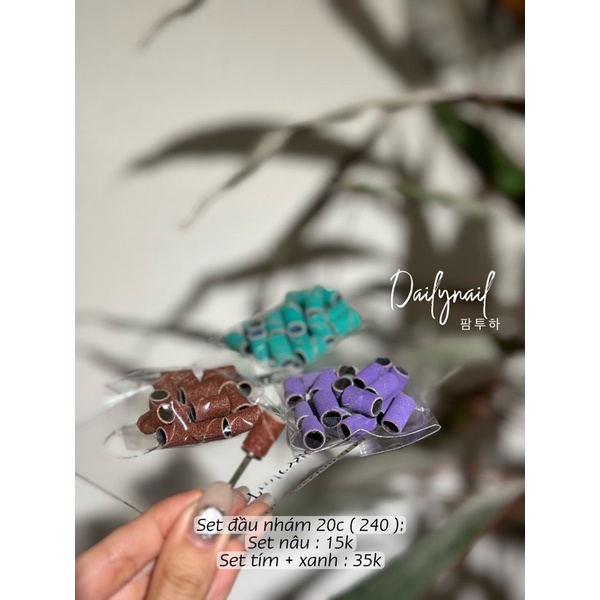 Set đầu mài nhám hộp 100pcs tím mịn 240