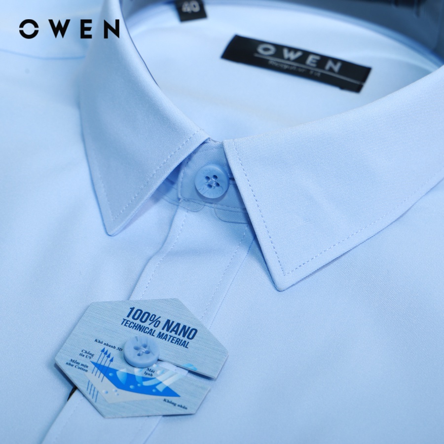 OWEN - Áo sơ mi dài tay Regular Fit màu Xanh Nano - AR230018DT