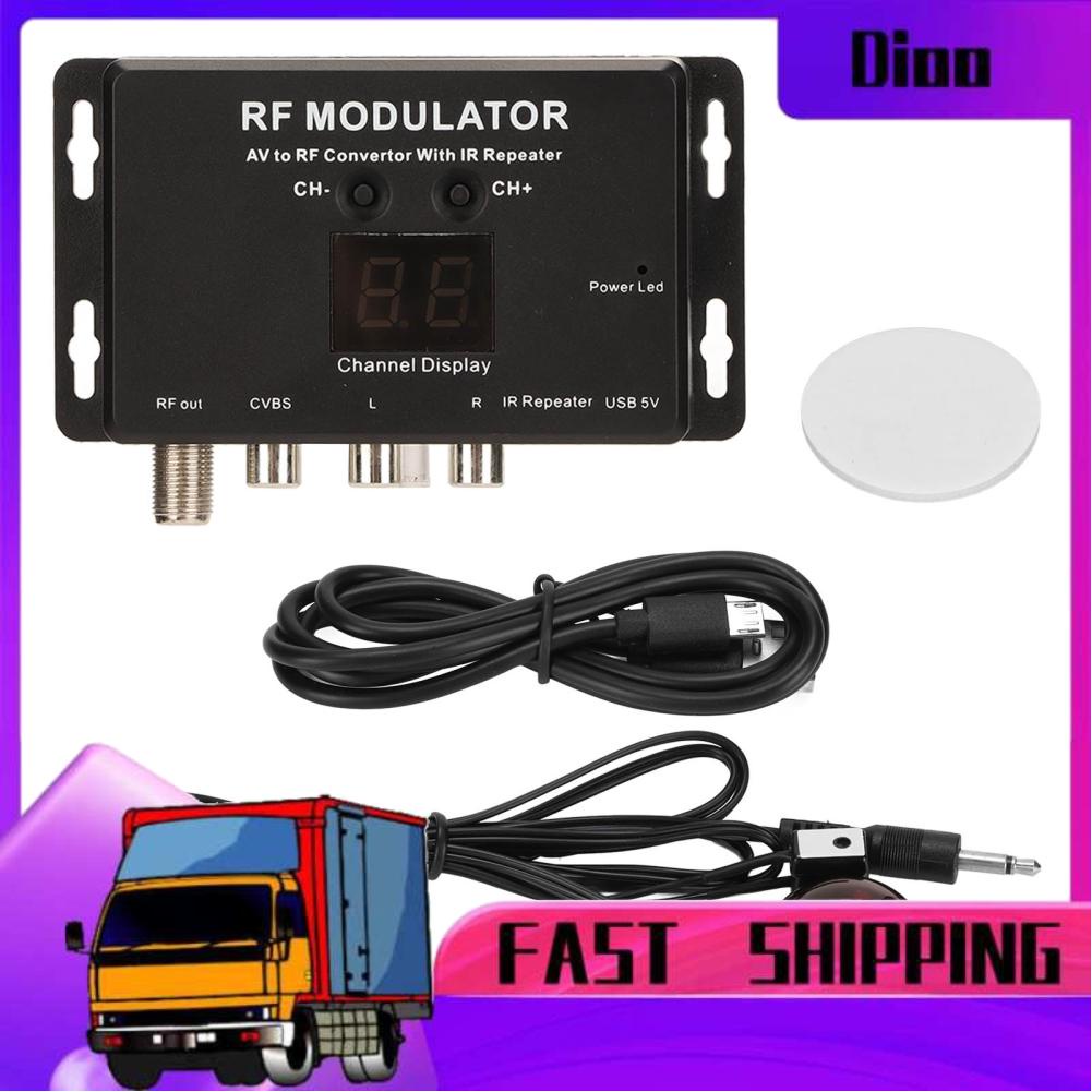 Dioo RF Modulator Professional AV to RF Convertor with IR Repeater Support PAL NTSC TV Format for Set Top Box DVR DVD