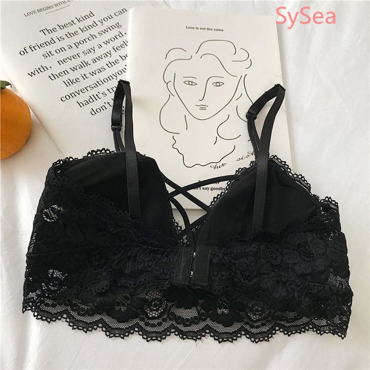 Áo Lót Croptop Cổ Chữ V Phối Ren Quyến Rũ Cho Nữ