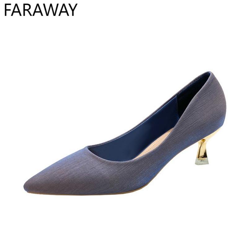 Giày Cao Gót Vải satin Mỏng Mũi Nhọn Thời Trang Mùa Thu 2022 Cho Nữ