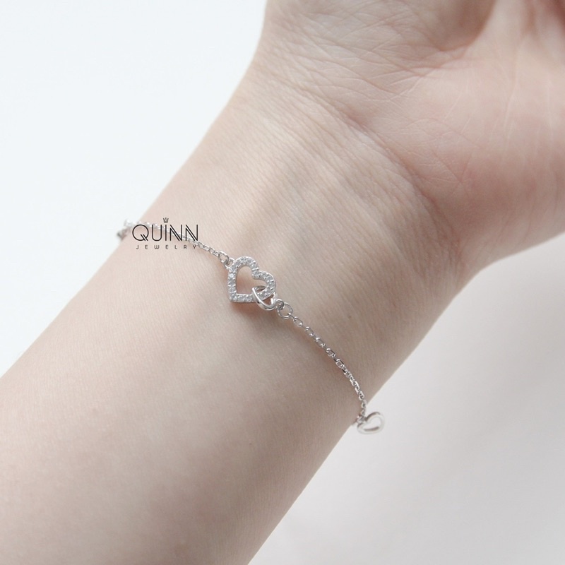 Lắc tay bạc nữ trái tim Hearty, lắc tay bạc 925 Quinn Jewelry