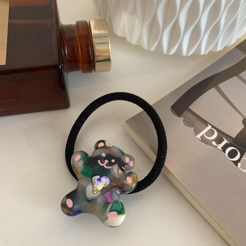 LOMBARD Dây Buộc Tóc Đuôi Ngựa Hình Gấu Hoạt Hình Dễ Thương Cho Nữ Giá Đỡ