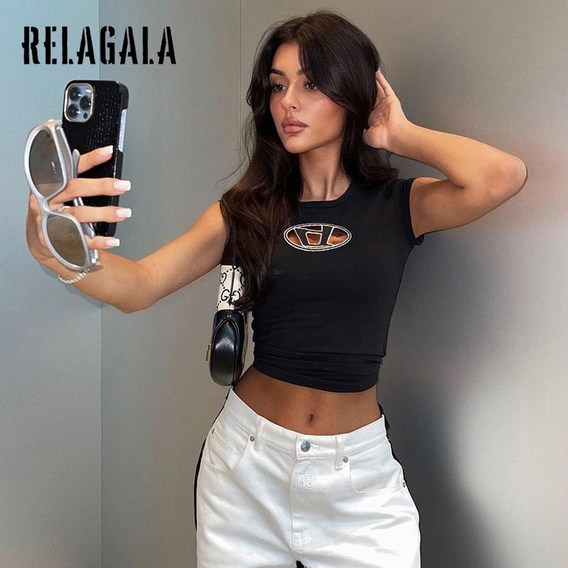 Áo Thun Tay Ngắn Cổ Tròn Dáng Ôm Thêu Họa Tiết Thời Trang 2023 Cho Nữ