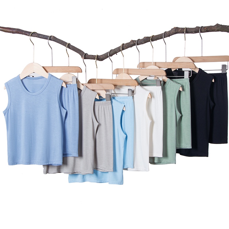 YAOEENH Bộ Đồ Ngủ Áo Sát Nách Phối Quần Short Thời Trang Mùa Hè Cho Bé 90-160cm