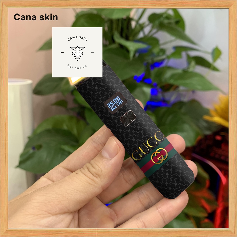Miếng dán skin cana in hình Gucci cho xlim V1 , Xlim V2 , xlim SE, favostix, xtal pro ...