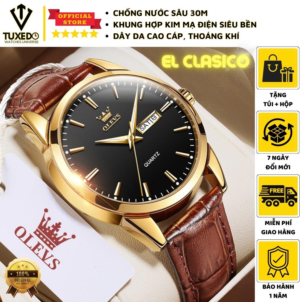 Đồng Hồ Nam Chính Hãng OLEVS TXD6898 Dây Da Cao Cấp Thời Trang Sang Trọng Có Lịch Ngày Đẹp Giá Rẻ