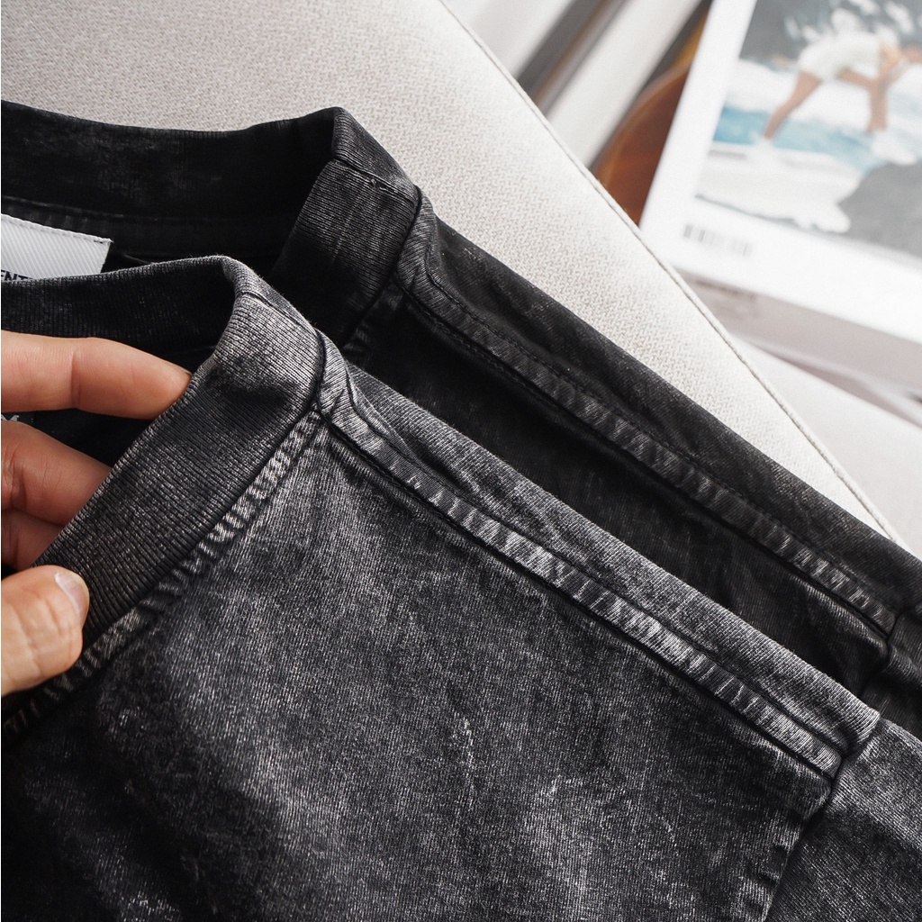 Áo thun  thời trang streets tyle form lỡ, wash màu bụi, cá tính ES6