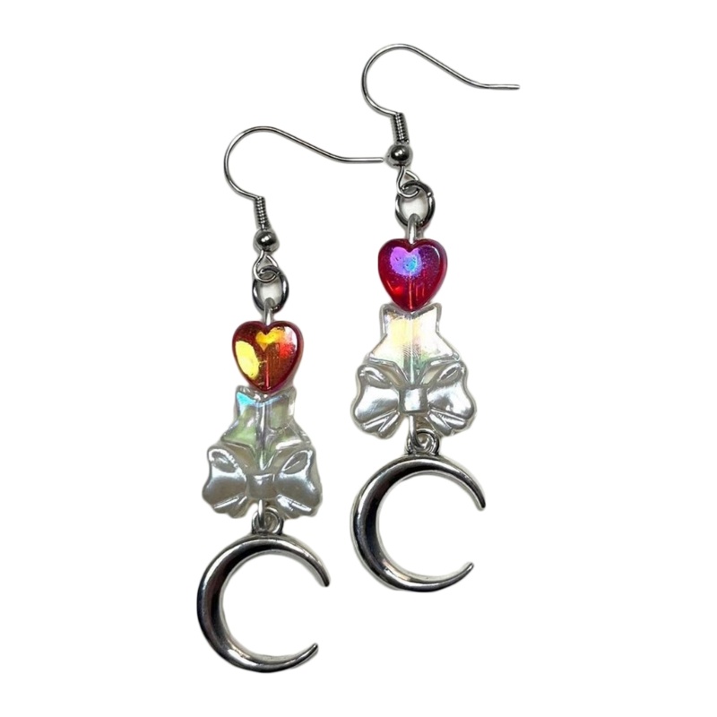 Bông Tai Hình Ngôi Sao / Trái Tim / Nơ Bằng Acrylic Phong Cách Harajuku Dễ Thương Thời Trang Cho Nữ Y2k