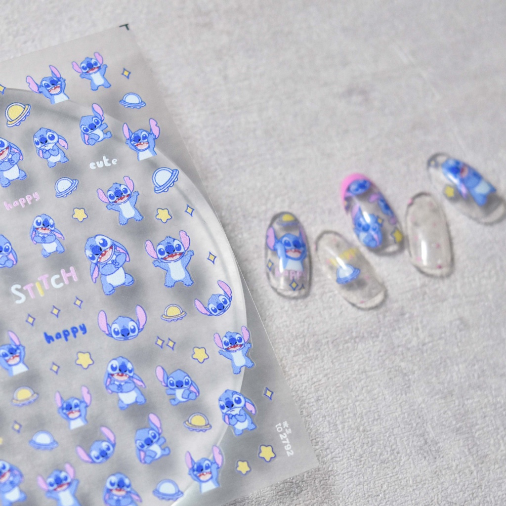 Miếng Dán Trang Trí Móng Tay Hình Stitch Dễ Thương to2792