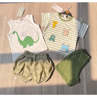 Combo 2 bộ cotton khủng long trẻ em