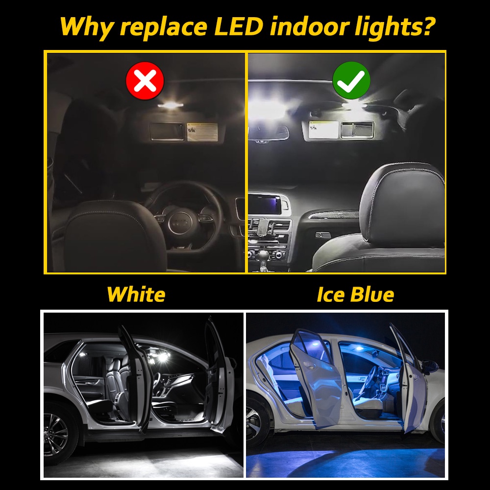 Bộ Đèn Led Canbus Trang Trí Nội Thất Cho Toyota Fortuner MK1 MK2 2005-20015 2016 2017 2018 2019 2020 2021 2022
