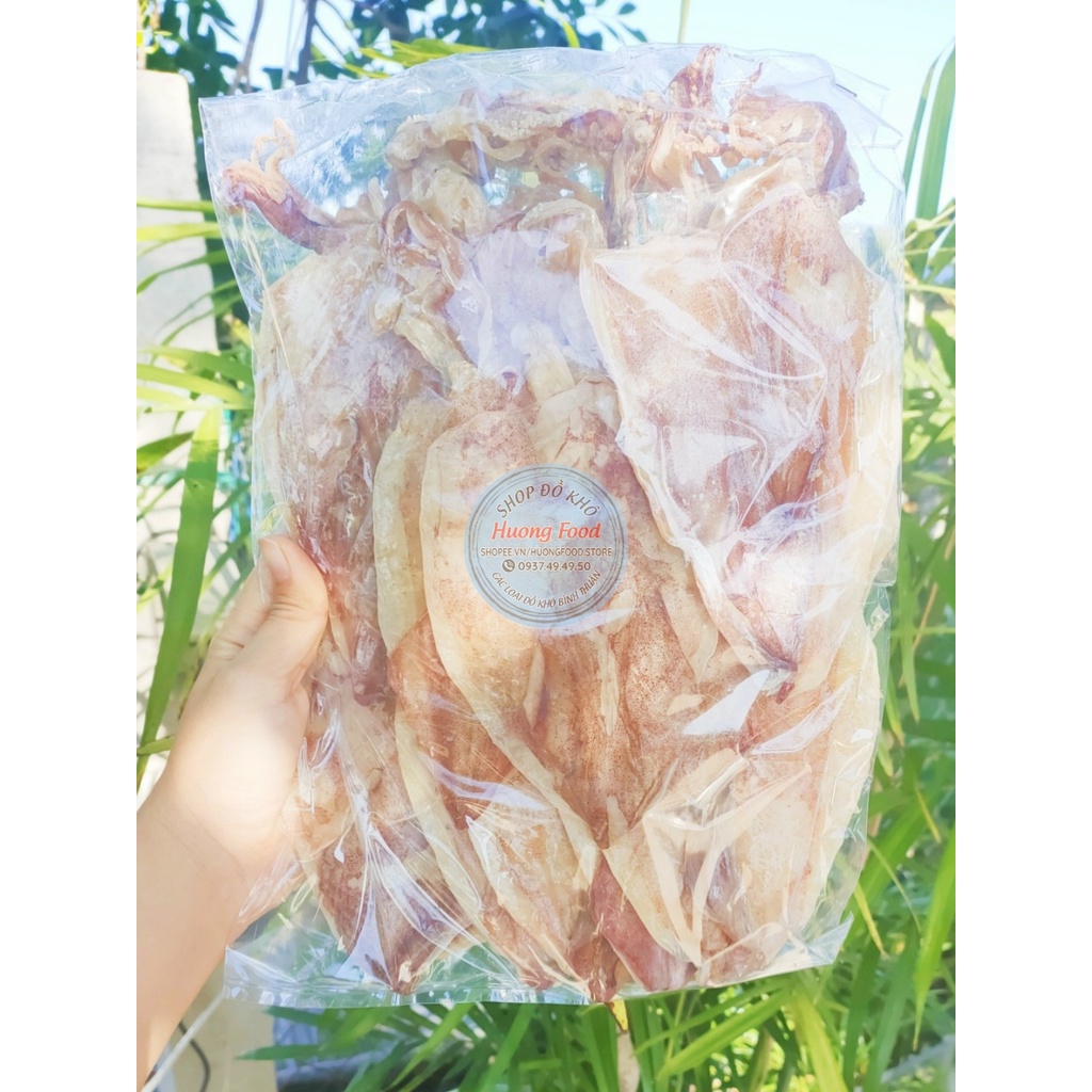 Mực khô Bình Thuận, khô mực nguyên râu size 40-50con/kg hút chân không bịch 500gr