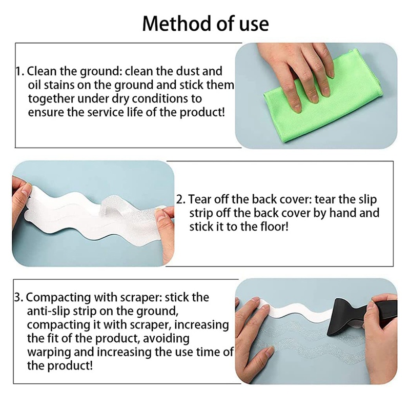 Bath Grip Stickers 24 Pcs Anti-Slip Strips for Shower with 2 Pcs Scraper Non Slip Strips Pad Bathtub Flooring Tape Mat