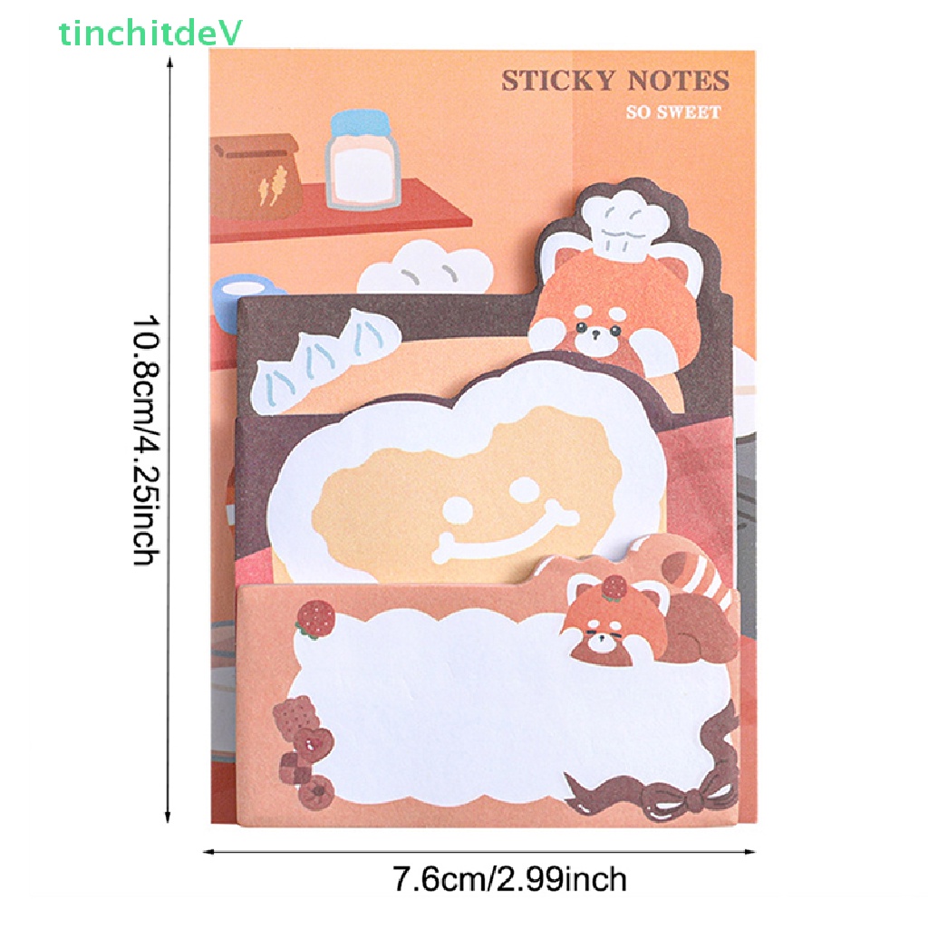 Bộ 90 Tờ Giấy Ghi Chú Tự Dính Hình Thỏ / Gấu Hoạt Hình Dễ Thương