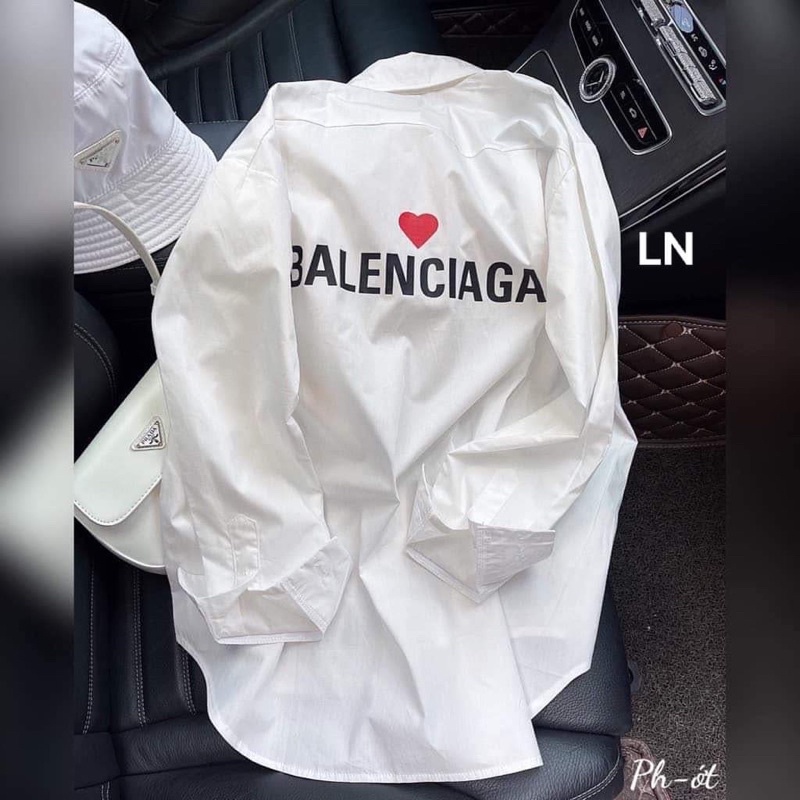 Áo sơ mi Bale tim đỏ in 2 mặt TH6